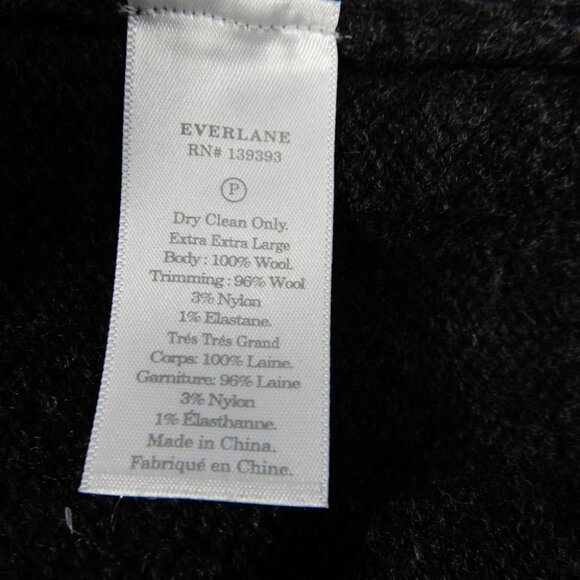 Everlane The Merino Wool Ski Sweater Size XXL Charcoal Grey Bone NEW $145 - Picture 6 of 6
